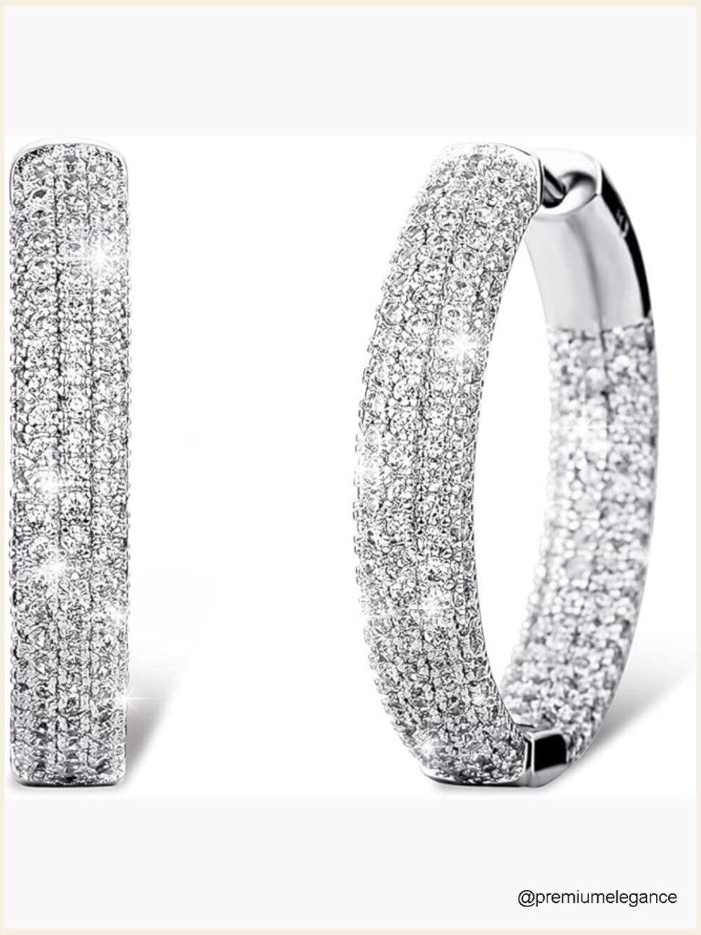 Iced Out Huggie Hoop Earrings Cubic Zirconia 14K Gold Plated Hypoallergenic
